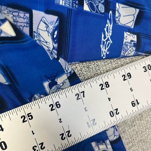 vintage y2k 2000s southpole crazy all‎ over print blue hip hop button up shirt - Picture 5 of 8